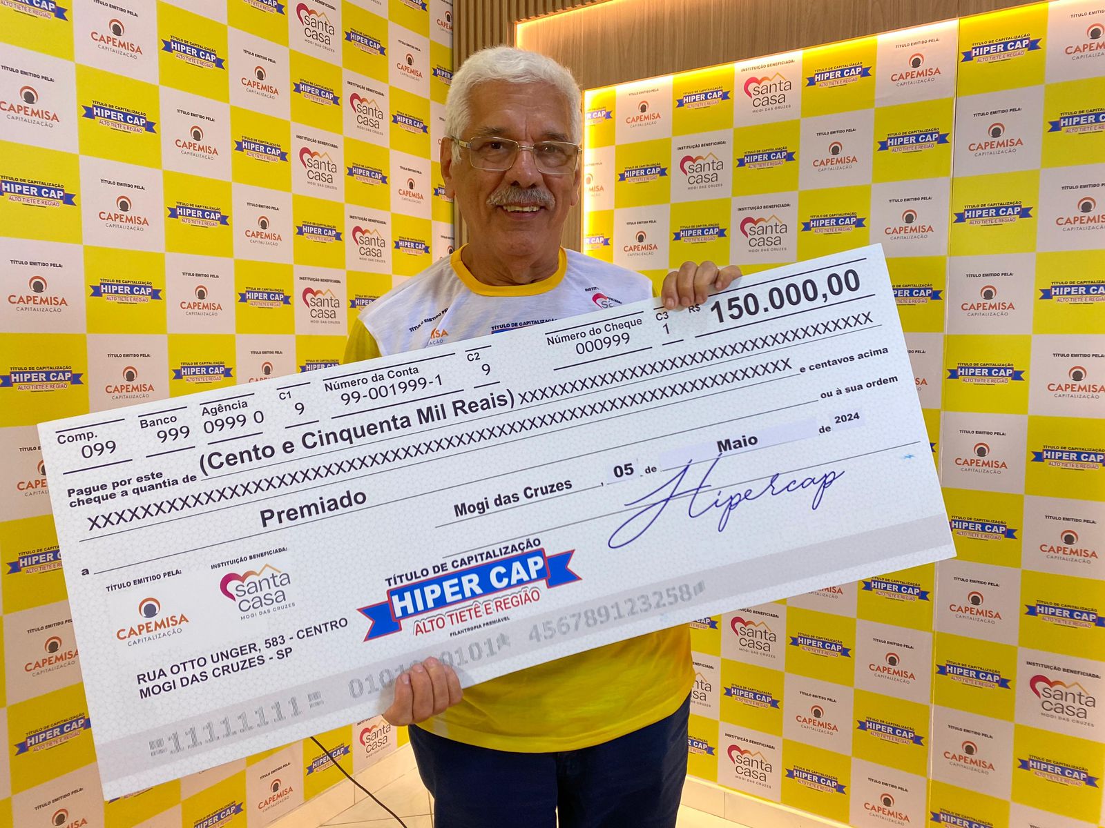 Quatro ganhadores dividiram o quarto prêmio do Hiper Cap valendo 150 mil reais